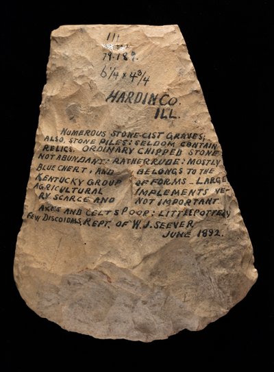Mississippian Flared Hoe Blade Made from Mill Creek Chert. This Artifact Was Collected in Hardin County, Illinois by Unknown
